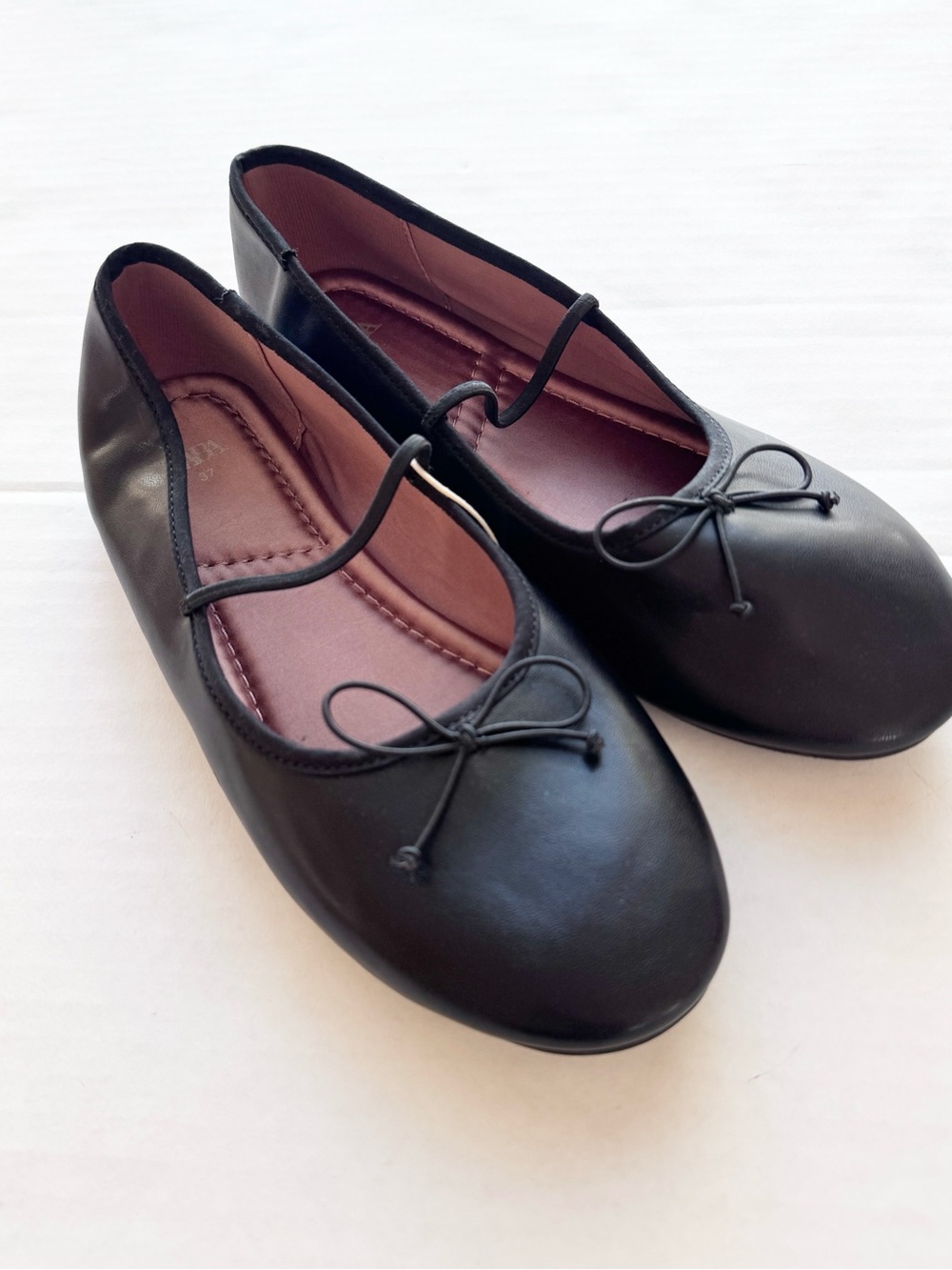 Zara Girl New Ballet Flats in Black size EUR 37 US 5 Brand New NWOT